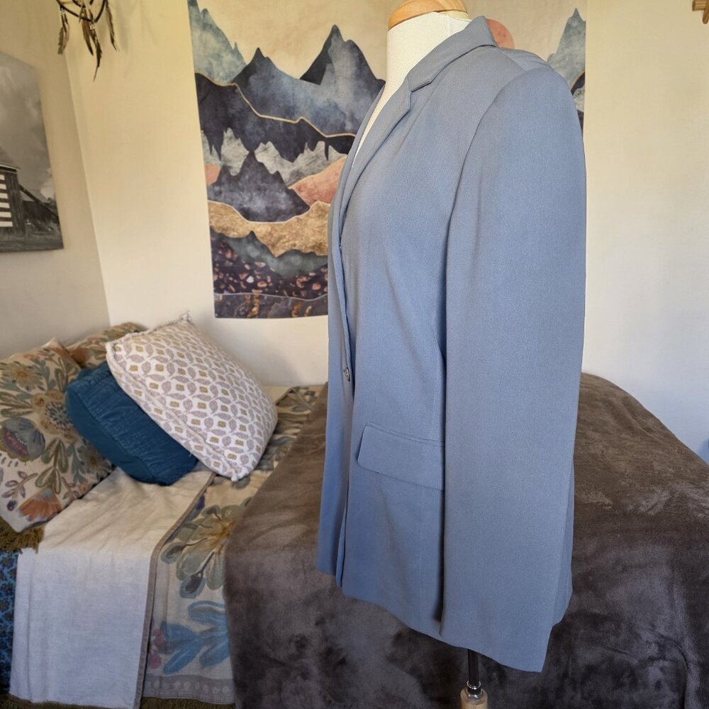 Valerie Stevens 100% Silk Blazer Gray Tailored Suit Jacket Women’s Size 14 - Picture 16 of 16